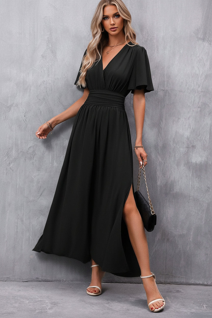 Lugane - Elegantes Maxi-Wickelkleid für Damen – Sommerkleid für Hochzeiten, Partys und Abendveranstaltungen – Große Größen – Boho- und Chic-Stil