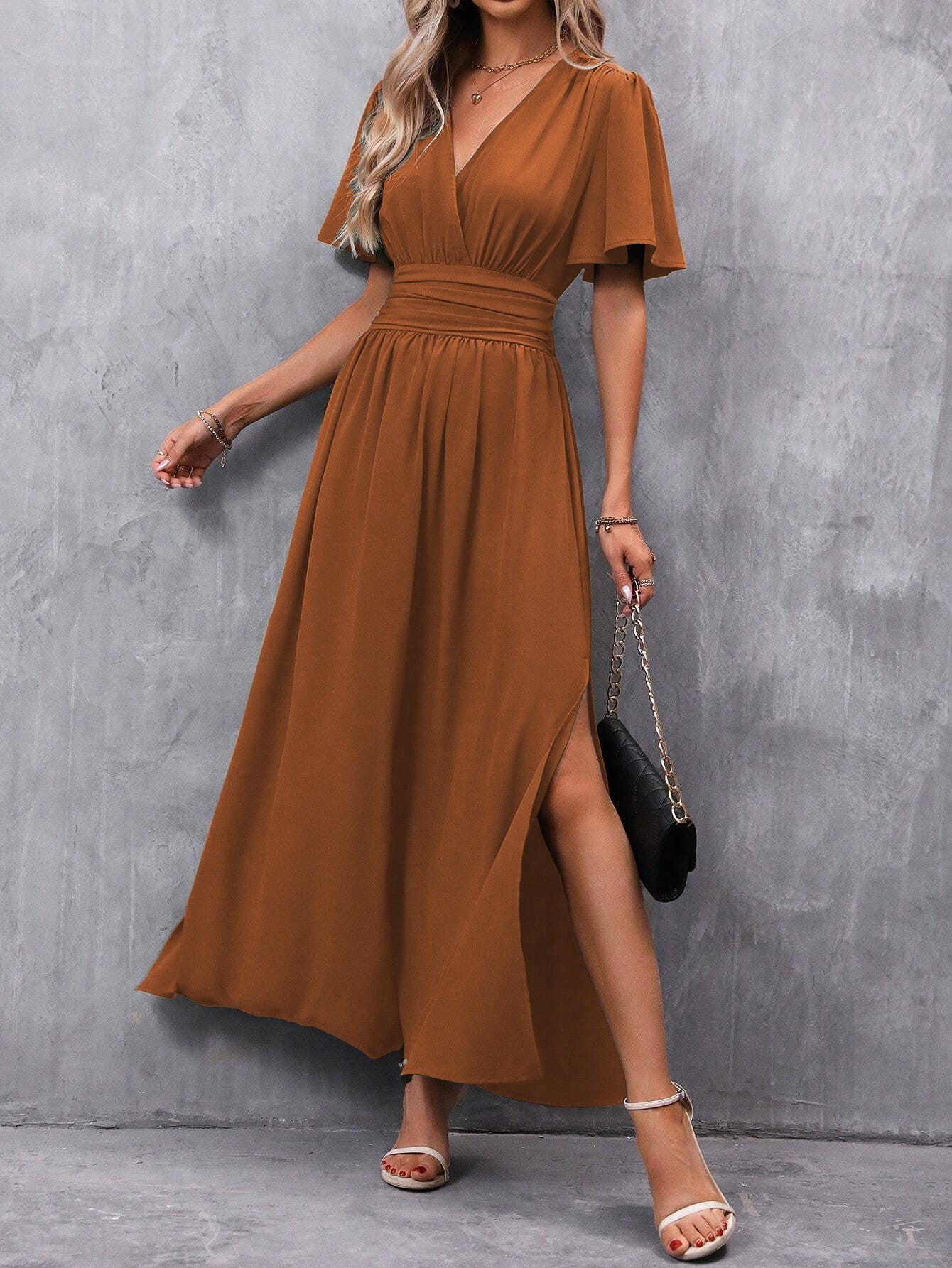 Lugane - Elegantes Maxi-Wickelkleid für Damen – Sommerkleid für Hochzeiten, Partys und Abendveranstaltungen – Große Größen – Boho- und Chic-Stil