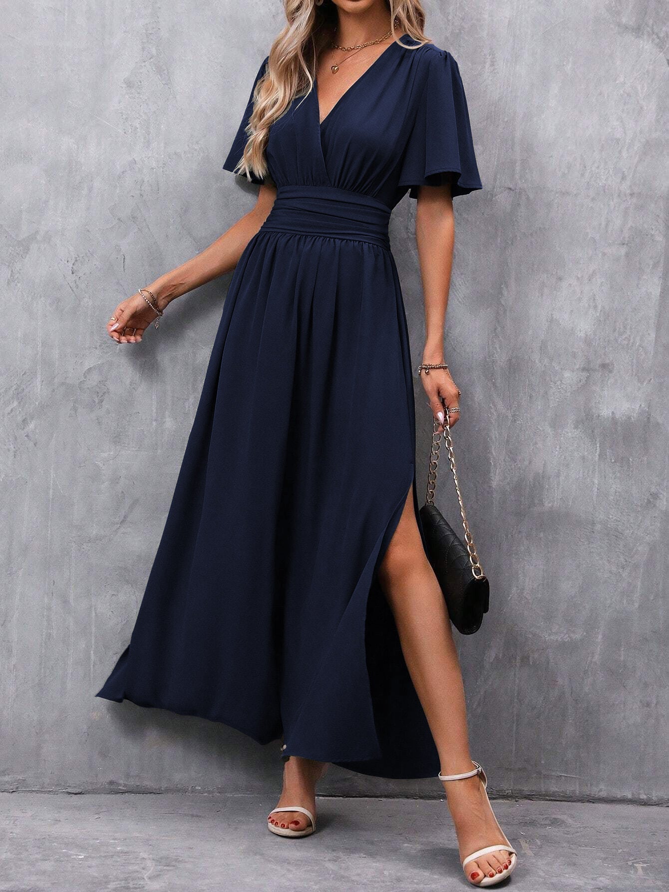 Lugane - Elegantes Maxi-Wickelkleid für Damen – Sommerkleid für Hochzeiten, Partys und Abendveranstaltungen – Große Größen – Boho- und Chic-Stil