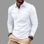 Lugane - Klassisches Langarm-Poloshirt für Herren