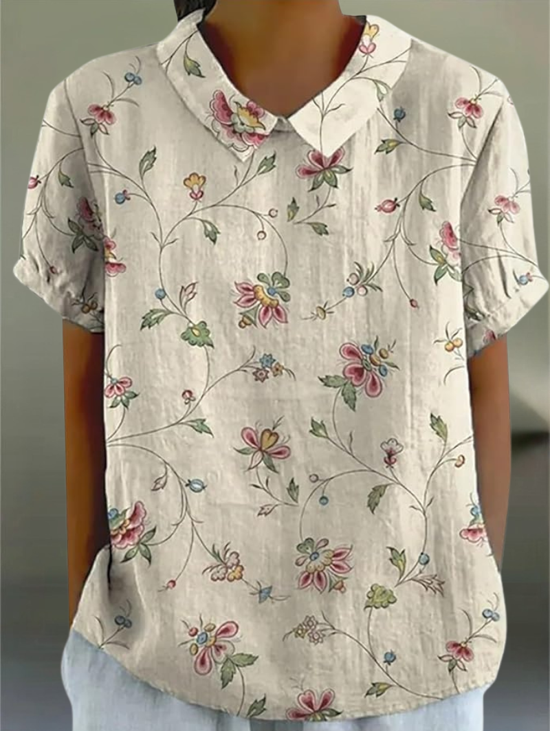 Lugane - Zeitlose Elegante Damenbluse mit Blumenmuster