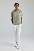 Lugane - Zeitlose Elegante Damenbluse mit Blumenmuster