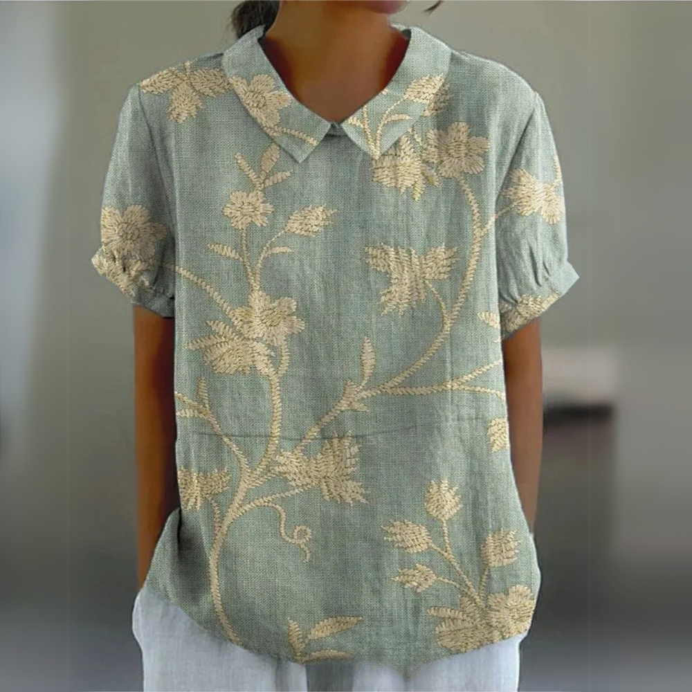 Lugane - Zeitlose Elegante Damenbluse mit Blumenmuster