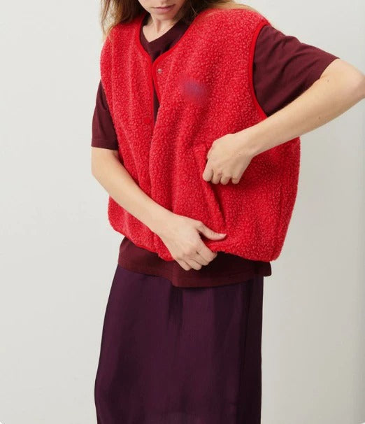 Lugane - Ärmellose Damenweste mit Druckknöpfen und Rundhalsausschnitt