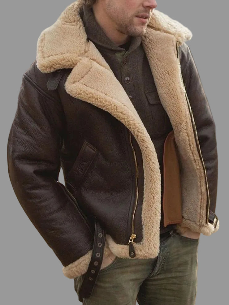 Lugane - Herren Klassische Fliegerjacke mit Zip-Verschluss