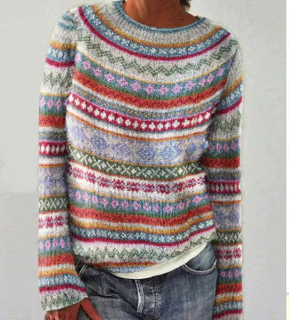 Lugane - Damen Rundhals-Strickpullover für den Alltag