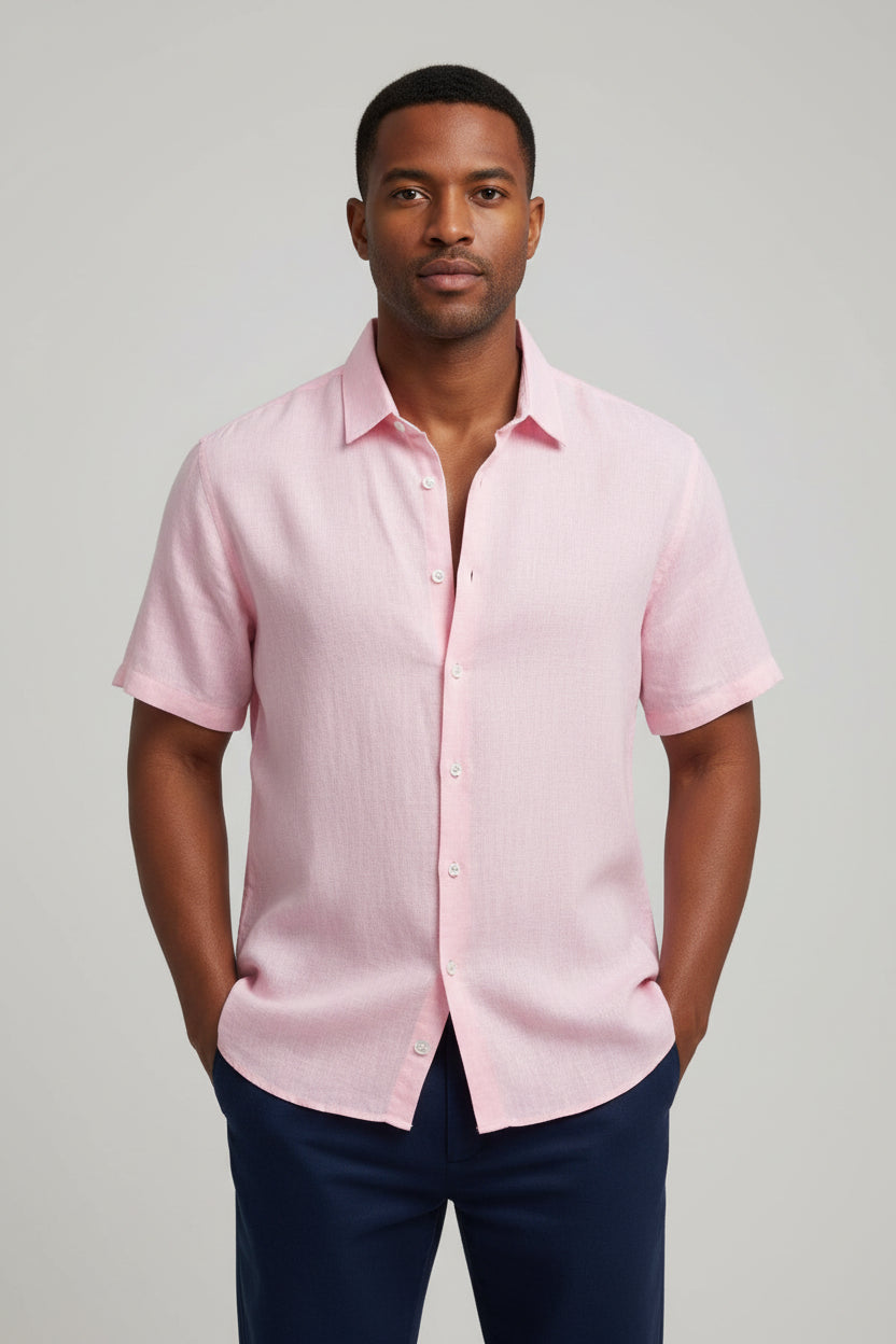 Lugane - Kurzärmliges Leinen-Herrenhemd für lässige Anlässe