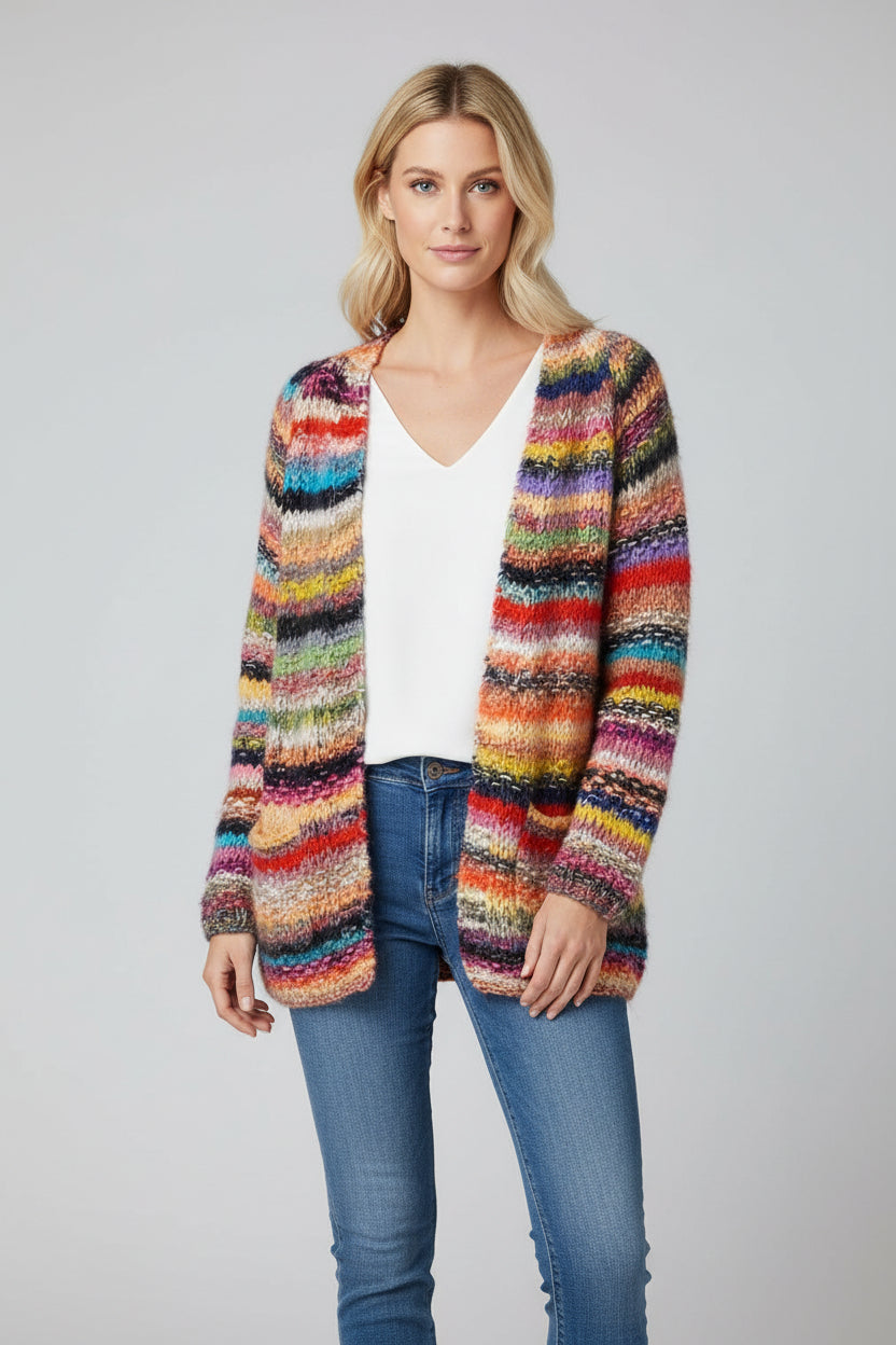 Lugane - Bunte Damen-Strickjacke