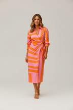 Lugane - Sommerkleid mit Wickel-Design und Kragen